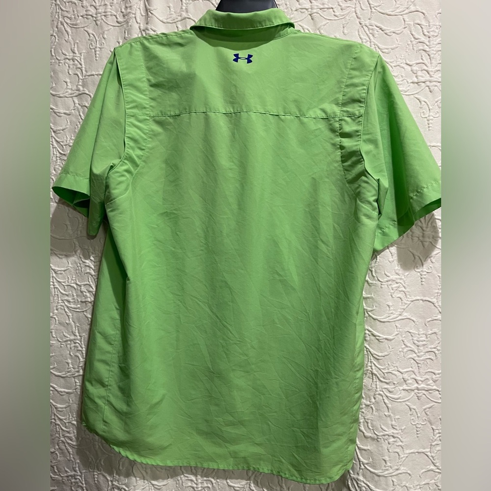Men’s Under Armour UA Spinner Shirt Sleeve Shirt Lime Green Large - Picture 4 of 5